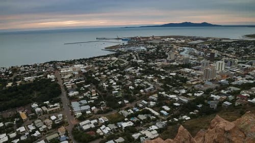 4K Timelapse of the City of Townsville from Castle Hill, Townsville, Far North Queensland, Australia