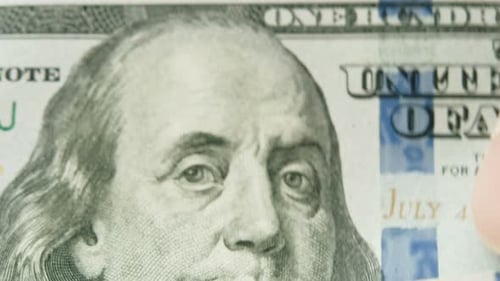 Close Up on One Hundred Dollar Bill