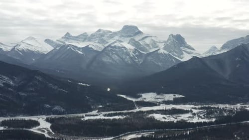 Canada Winter Mountains Aerial