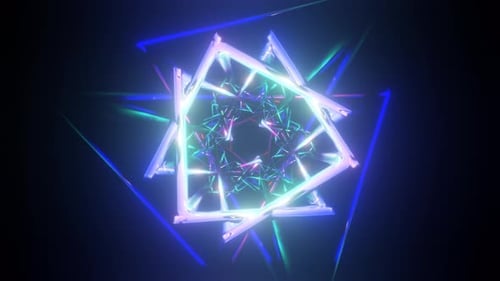 Abstract Triangle Multicolor Psychedelic Hypnotic VJ Loop Flickering Glow
