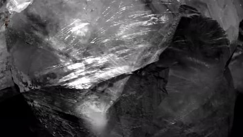Monochrome Crystalline Mineral Formations Close-Up