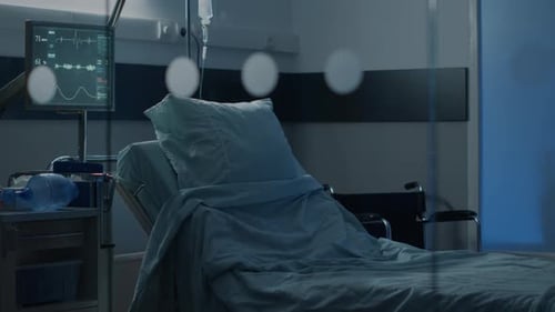 Empty Bed in Hospital Ward Designed for Emergency