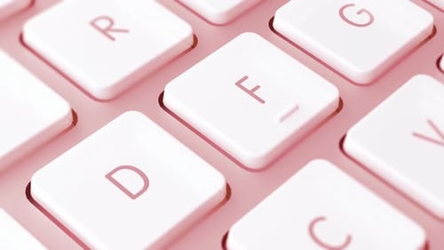 Minimalist Soft Pink Keyboard Keys Pressing Animation