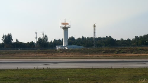 Air traffic control, near airport.
