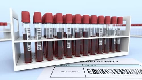 Animated Medical Lab Test Results with Positive Report