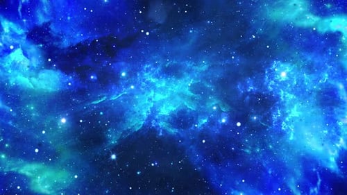 Animated Abstract Blue Nebula and Stars Space Background Loop