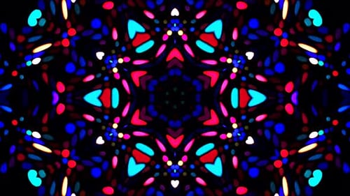 Vibrant Abstract Kaleidoscope Pattern Looping Background