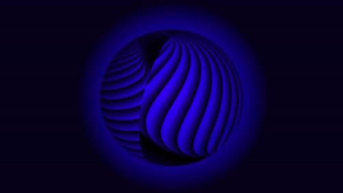 Abstract Blue Swirling Sphere Looping Background
