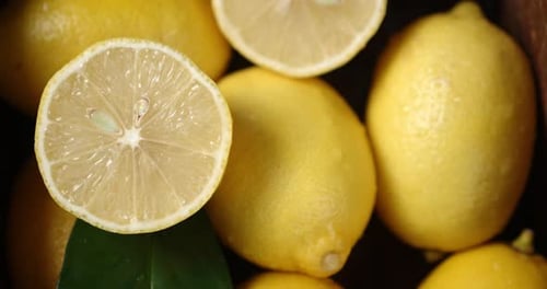 Close Up of Fresh, Yellow Lemons