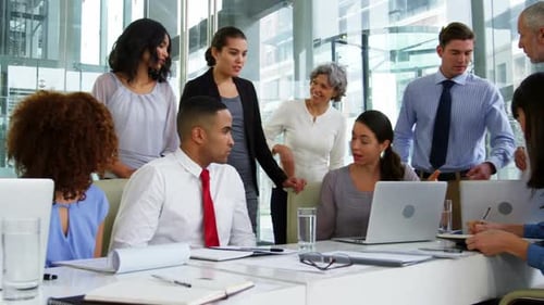 Diverse Team Collaborating at a Modern Workplace