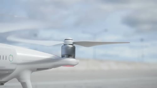 White Drone Propeller Close Up