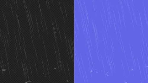 Cartoon Rain - Splashing Shower - Transparent Loop
