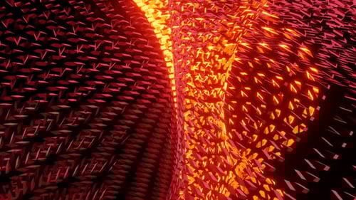 Abstract Swirling Red and Gold Geometric Pattern Loop Background