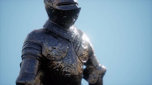 Ornate Medieval Knight Armor with Gleaming Reflections