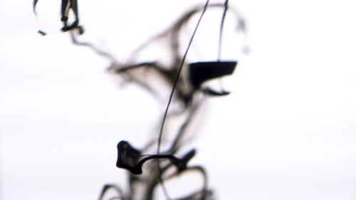 Close Up Of Black Ink In Water