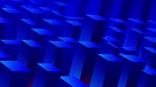 Abstract Blue Geometric Blocks Pulsating Animated Background Loop