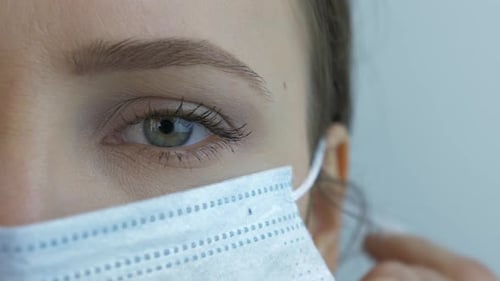 Close Up of Eye With Surgical Mask