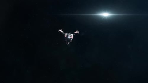 Futuristic Spacecraft Transformation and Reveal in Deep Space