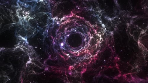Abstract Cosmic Nebula Tunnel Loop Background