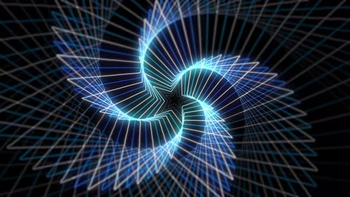 Neon White and Blue Star Wave Tunnel Abstract 4K Moving Wallpaper Background