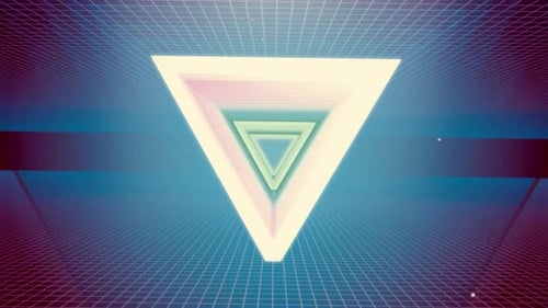 Flying Tunnel Triangle Light Retro 06 4K