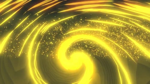 particules spirales jaunes de dessin animé
