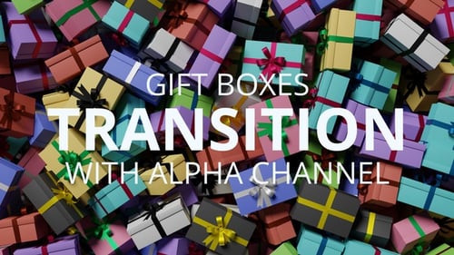 Colored Gift Boxes Transition with Alpha Channel