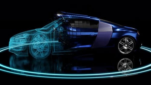 Futuristic 3D Car Model Reveal Animation