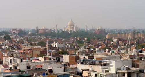 Panorama da cidade de Agra Índia