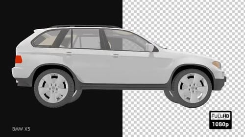 White BMW X5 SUV 3D Rotation