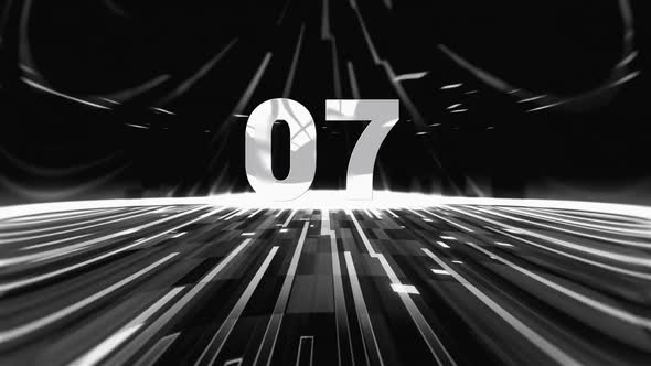 Futuristic Digital Countdown with Glowing Geometric Lines, Backgrounds ...