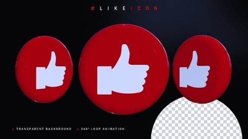 Animated 3D Thumbs Up Social Media Like Icon