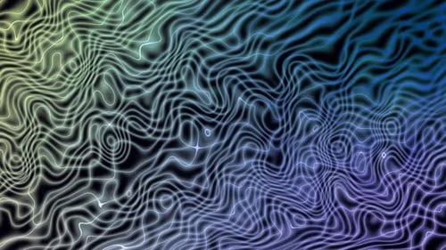 Fluid Wavy Glowing Neon Lines Abstract Background Loop
