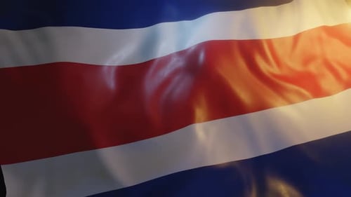 Realistic Waving Costa Rica Flag Loop Animation