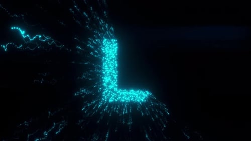 L Letter With Futuristic Particles 4k