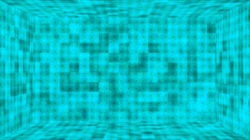 Futuristic Geometric Blue Grid Tunnel Animation