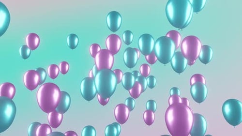 Floating Pink and Teal Balloons Celebration Background