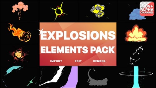 Anime Cartoon Explosion Elements Animation Pack