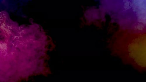 Colorful Smoke on Black Abstract Background