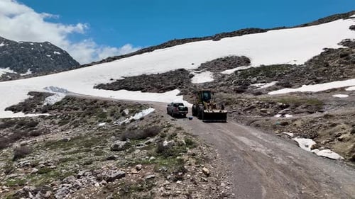 Spring in the Mountains aerial view 4 K