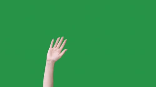Hand Waving Against Green Screen