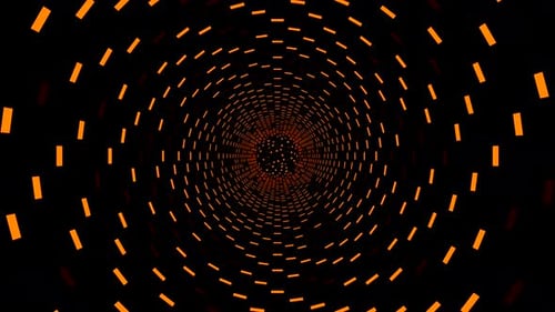 Abstract Geometric Tunnel Animation with Orange Rectangles