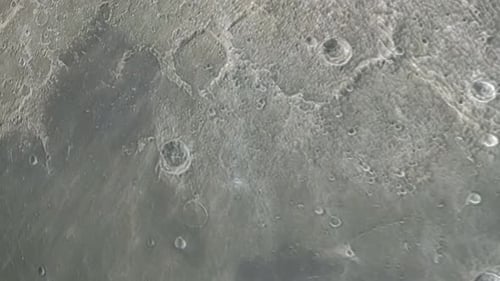 Flying Over the Moon Surface View From a Space