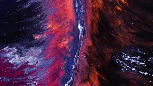 Abstract Colorful Paint Swirls and Cosmic Textures