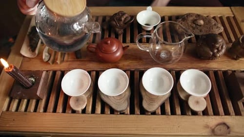 Overhead Shot of Tranquil Tea Ceremony Preparation