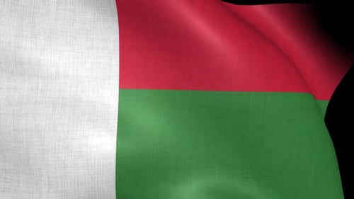 Realistic Waving Flag of Madagascar Motion Graphic