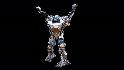 Advanced Futuristic Robot Transforming and Posing Animation