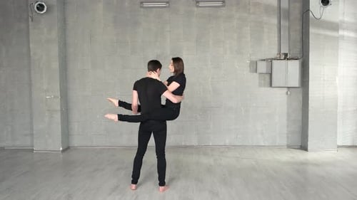 Young Modern Dancers Dancing in the Studio