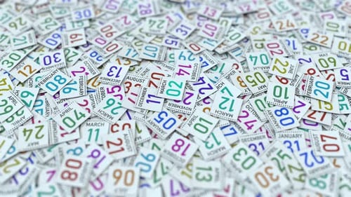 Floating Calendar Cards Zoom to Specific Date