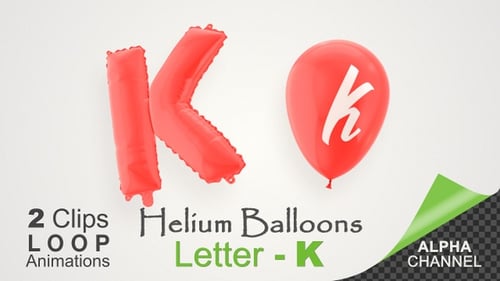Animated Red Letter K Balloons Pack